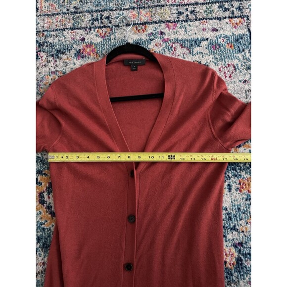 Ann Taylor Orange Button Front Long Cardigan Sweater Size Medium - Picture 5 of 6